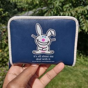 Jim Benton "Happy bunny" navy blue wallet